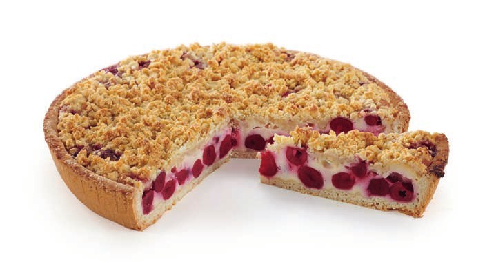 Kersentaart met boterkruimels